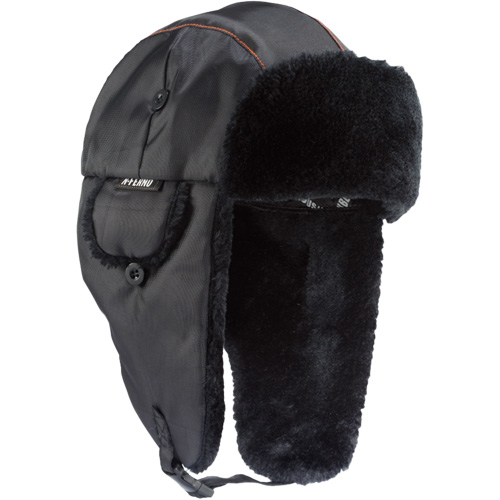 N-Ferno&reg; 6802 Classic Trapper Hat, Synthetic Fur Lining, Medium/Small, Black Helyx Safety & Industrial Supplies