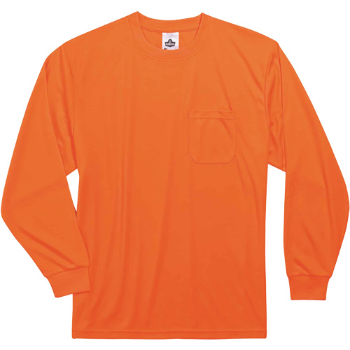 GloWear 8091 Non-Certified Long Sleeve T-Shirt, Polyester, Small, High Visibility Orange Helyx Safety & Industrial Supplies