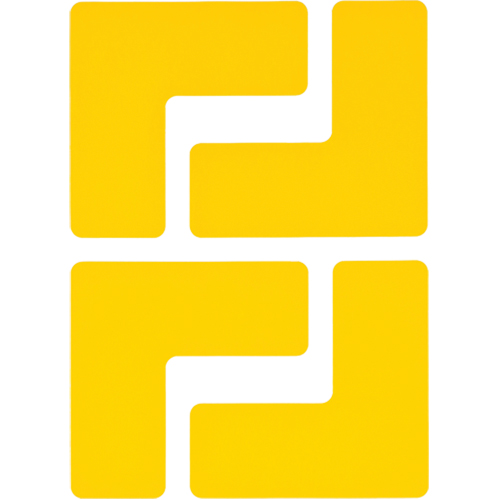 Floor Corner Marks, L, 5" L x 2" W, Yellow, Polyester Helyx Safety & Industrial Supplies