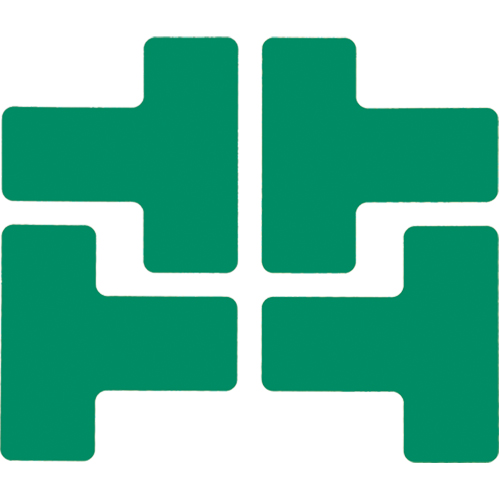 Floor Corner Marks, T, 5" L x 2" W, Green, Polyester Helyx Safety & Industrial Supplies