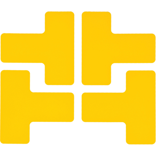 Autocollants pour d&eacute;limitation des coins sur le sol, T, 5" lo x 2" la, Jaune, Polyester Helyx Safety & Industrial Supplies