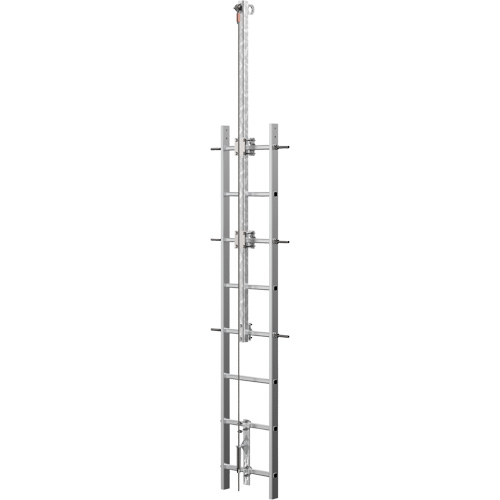 Syst&egrave;me de s&eacute;curit&eacute; continue Vi-Go pour monter aux &eacute;chelles avec traverse automatique, Acier inoxydable Helyx Safety & Industrial Supplies