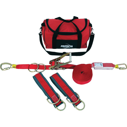 PRO-Line Temporary Horizontal Lifeline System, 60', Web, Swivel Helyx Safety & Industrial Supplies