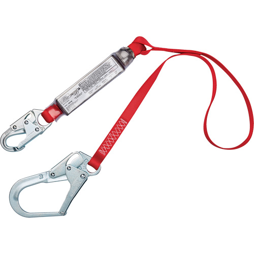 Shock-Absorbing Lanyard, 4', Snap Hook Center, Rebar Hook Leg Ends, Polyester Helyx Safety & Industrial Supplies