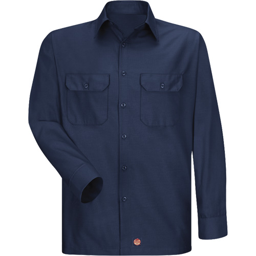 Long Sleeve Ripstop Shirt, Men's, 3X-Large, Navy Blue Helyx Safety & Industrial Supplies