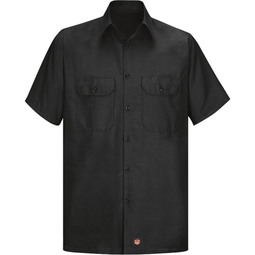 Short Sleeve Ripstop Shirt, Men's, Large (Tall), Black Helyx Safety & Industrial Supplies