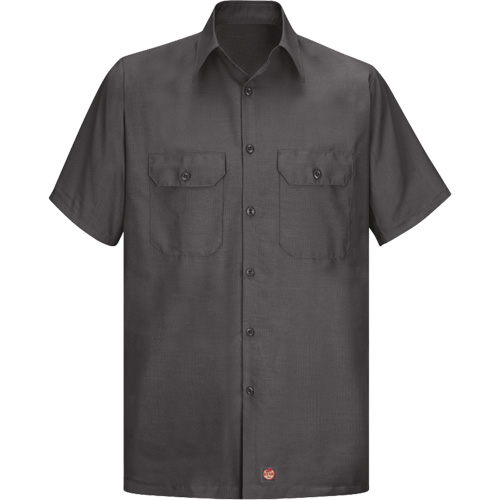 Short Sleeve Ripstop Shirt, Men's, Large (Tall), Charcoal Helyx Safety & Industrial Supplies