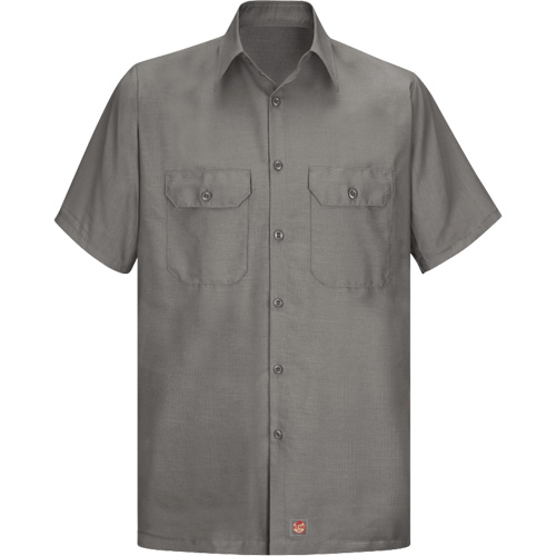 Short Sleeve Ripstop Shirt, Men's, Large (Tall), Grey Helyx Safety & Industrial Supplies