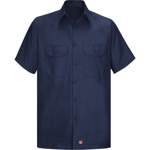 Men's Solid Rip Stop Shirt, Men's, Large, Navy Blue Helyx Safety & Industrial Supplies