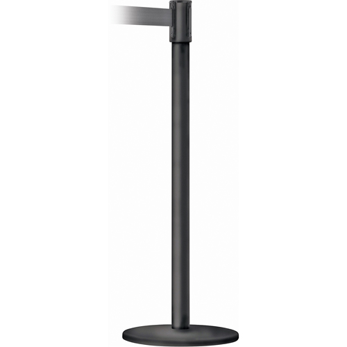 Montant pour barri&egrave;re Slimline TensaBarrier, Acier, 38" h, Ruban Noir, Longueur du ruban 7,5' Helyx Safety & Industrial Supplies