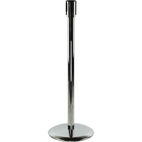 Slimline TensaBarrier&reg; Receiver Post, 38" High, Polished Chrome Helyx Safety & Industrial Supplies