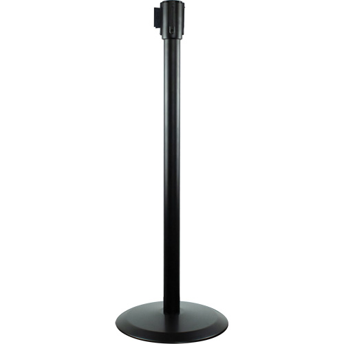 Slimline TensaBarrier&reg; Receiver Post, 38" High, Black Helyx Safety & Industrial Supplies