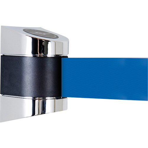 Unit&eacute;s murales Tensabarrier, Plastique, Fixation par vis, 15', Ruban Bleu Helyx Safety & Industrial Supplies