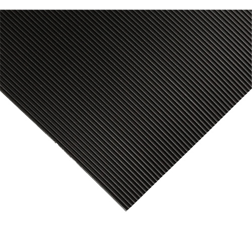 Corrugated Switchboard Matting No.702, 3' W x 10' L, 1/4" Thickness, Black, PVC Helyx Safety & Industrial Supplies