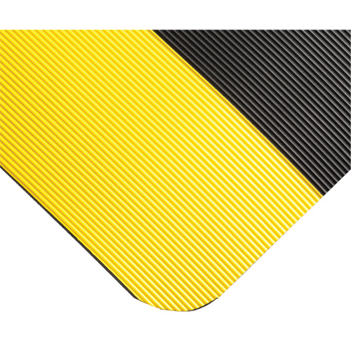 Corrugated Switchboard Matting No.702, 3' W x 20' L, 1/4" Thickness, Black/Yellow, PVC Helyx Safety & Industrial Supplies