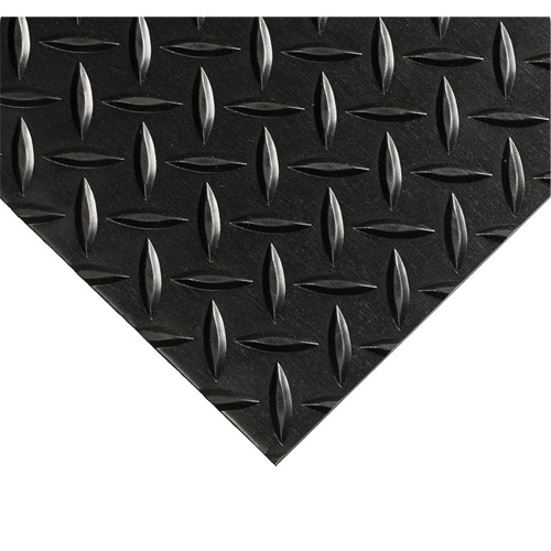 Diamond-Plate Switchboard Matting No.701, 4' W x 20' L, 1/4" Thickness, Black, PVC Helyx Safety & Industrial Supplies