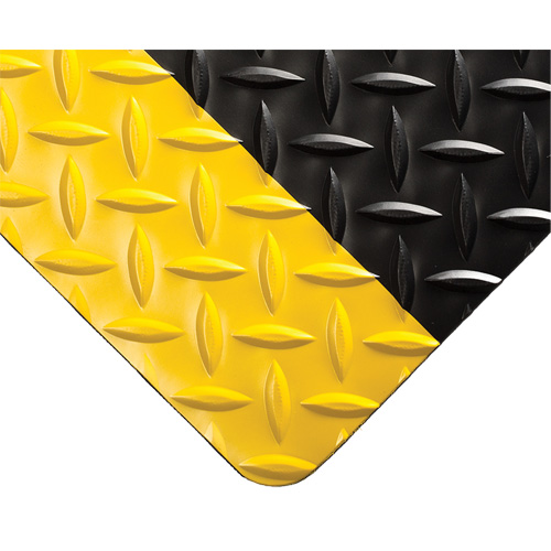 Diamond-Plate Switchboard Matting No.701, 3' W x 75' L, 1/4" Thickness, Black/Yellow, PVC Helyx Safety & Industrial Supplies