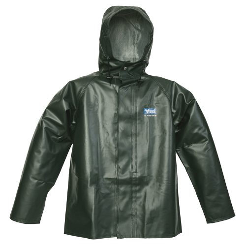 Journeyman Chemical Resistant Rain Jacket, Small, Green, Polyester/PVC Helyx Safety & Industrial Supplies
