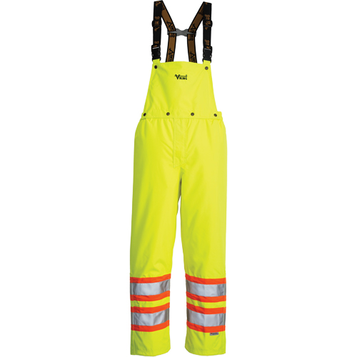 Journeyman Detachable Bib Safety Pants, Polyester, Small, High Visibility Lime-Yellow Helyx Safety & Industrial Supplies