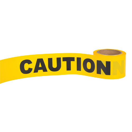 "Caution" Barricade Tape, English, 3" W x 300' L, 1.5 mils, Black on Yellow Helyx Safety & Industrial Supplies