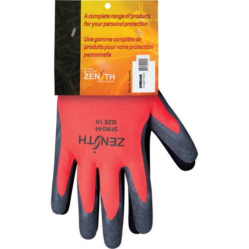 Coated Gloves, 10, Rubber Latex Coating, 13 Gauge, Polyester Shell Helyx Safety & Industrial Supplies