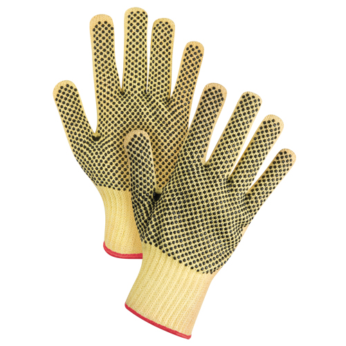 Double-Sided Dotted Seamless String Knit Gloves, Size Small/7, 7 Gauge, PVC Coated, Kevlar&reg; Shell, ASTM ANSI Level A2/EN 388 Level 3 Helyx Safety & Industrial Supplies