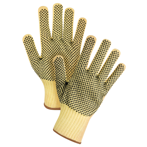 Double-Sided Dotted Seamless String Knit Gloves, Size Large/9, 7 Gauge, PVC Coated, Kevlar&reg; Shell, ASTM ANSI Level A2/EN 388 Level 3 Helyx Safety & Industrial Supplies