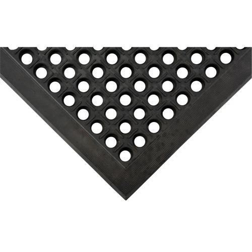 Tapis antifatigue, &agrave; fentes, 3' x 5' x 7/8", Noir, Caoutchouc naturel Helyx Safety & Industrial Supplies