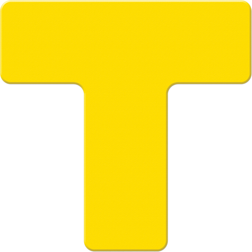 Armor Stripe Lean/5S Markers, T, 6" L x 6" W, Yellow, Plastic Helyx Safety & Industrial Supplies