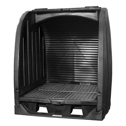 Spill Containment Sheds With Drain, 65" L x 58" W x 69" H, 6000 lbs. Load Capacity Helyx Safety & Industrial Supplies