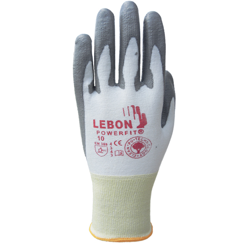 Lebon PowerFit&reg; Cut Resistant Gloves, Size Large/9, 13 Gauge, Polyurethane Coated, Polyethylene Shell, ASTM ANSI Level A2/EN 388 Level B Helyx Safety & Industrial Supplies