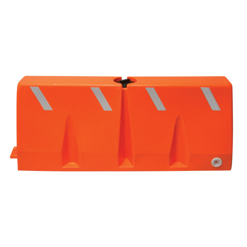 Traffic Barriers, Water-Filled, 62.25" L x 24" H, Orange Helyx Safety & Industrial Supplies