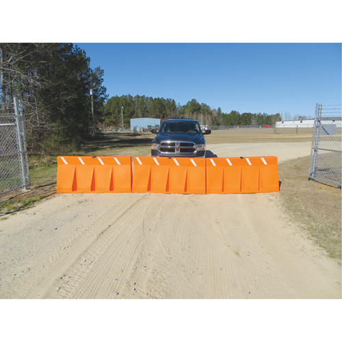 Traffic Barriers, Water-Filled, 62.25" L x 24" H, Orange Helyx Safety & Industrial Supplies