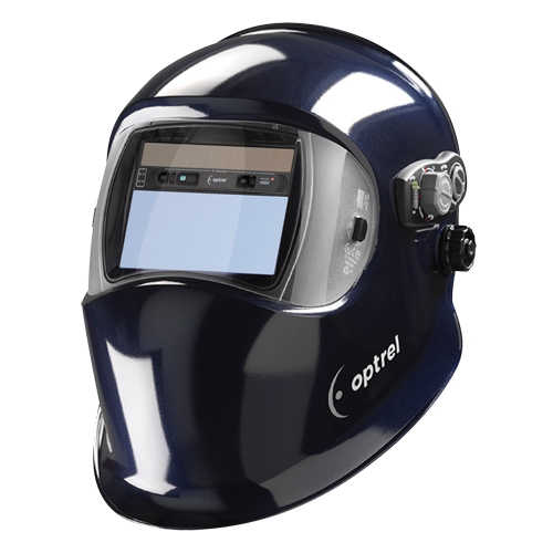 E684 Welding Helmets, 4.25" L x 2" W View Area, 4/5 - 13 Shade Range, Blue Helyx Safety & Industrial Supplies