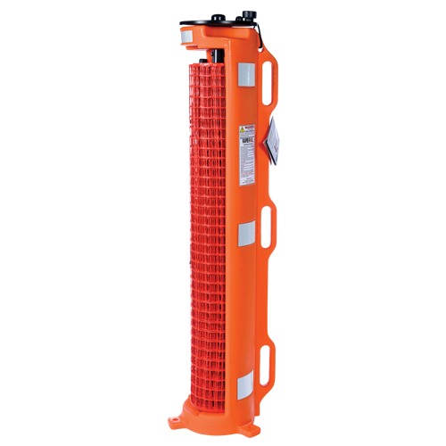 Barri&egrave;re avec roues , 50' lo, Plastique, Orange Helyx Safety & Industrial Supplies