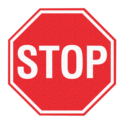 "Stop" Floor Sign, Adhesive, English with Pictogram Helyx Safety & Industrial Supplies