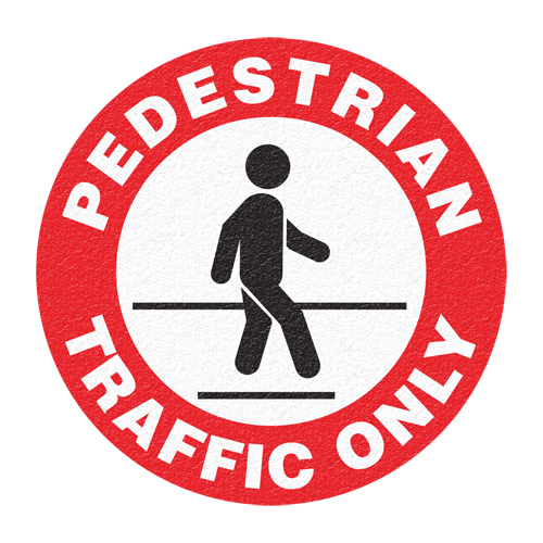 "Pedestrian Traffic Only" Floor Sign, Adhesive, English with Pictogram Helyx Safety & Industrial Supplies