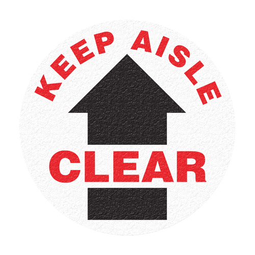"Keep Aisle Clear" Floor Sign, Adhesive, English with Pictogram Helyx Safety & Industrial Supplies