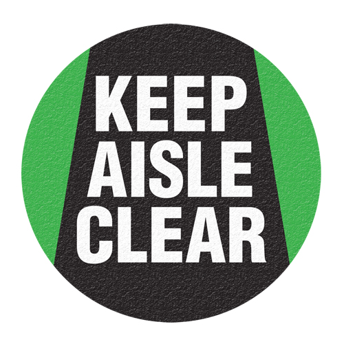 "Keep Aisle Clear" Floor Sign, Adhesive, English with Pictogram Helyx Safety & Industrial Supplies