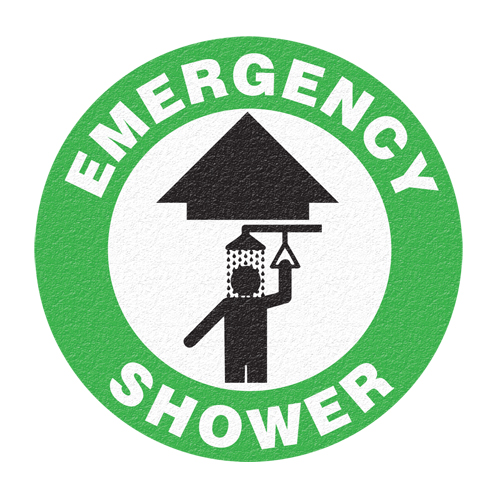 "Emergency Shower" Floor Sign, Adhesive, English with Pictogram Helyx Safety & Industrial Supplies