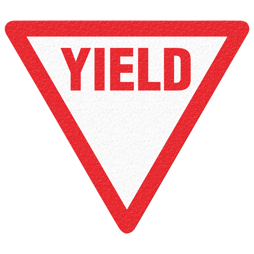 "Yield" Floor Sign, Adhesive, English with Pictogram Helyx Safety & Industrial Supplies