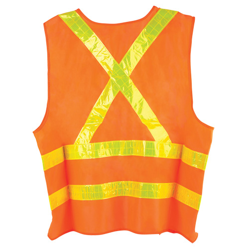 Dynamic Traffic Vest, High Visibility Orange, Large, Polyester Helyx Safety & Industrial Supplies