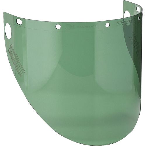 Dynamic Preformed Faceshield Visor, Polycarbonate, Green Tint Helyx Safety & Industrial Supplies
