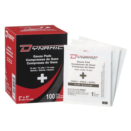 Gaze Dynamic, Tampon, 2" lo x 2" la, St&eacute;rile, Dispositif m&eacute;dical Classe 1 Helyx Safety & Industrial Supplies