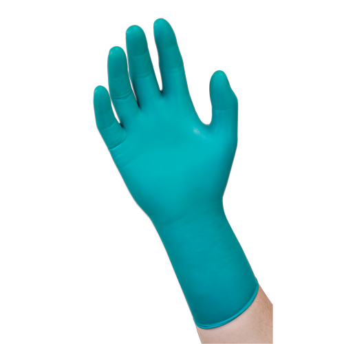 Gants jetables r&eacute;sistants aux produits chimiques 93-260, T-petit, N&eacute;opr&egrave;ne/Nitrile, 7,8 mils, Sans poudre, Vert Helyx Safety & Industrial Supplies