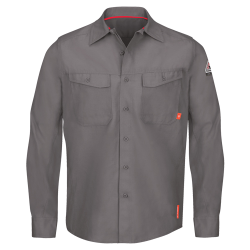 IQ Endurance&reg; Men's Work Shirts, Small, Grey Helyx Safety & Industrial Supplies