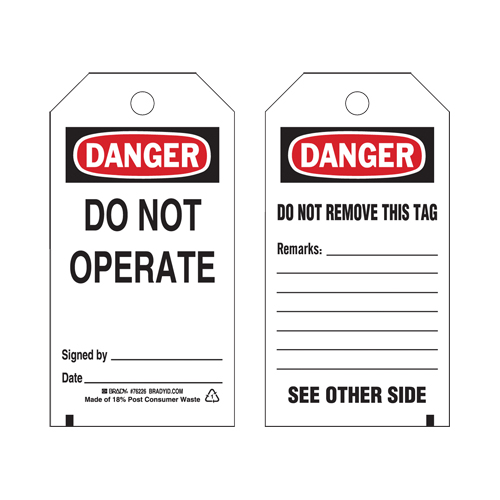 &eacute;tiquettes de verrouillage, Plastique, 3" la x 5-3/4" h, Anglais Helyx Safety & Industrial Supplies