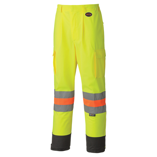 6009 Pantalon de s&eacute;curit&eacute; routi&egrave;re respirant, Polyester, T-petit, Jaune lime haute visibilit&eacute; Helyx Safety & Industrial Supplies