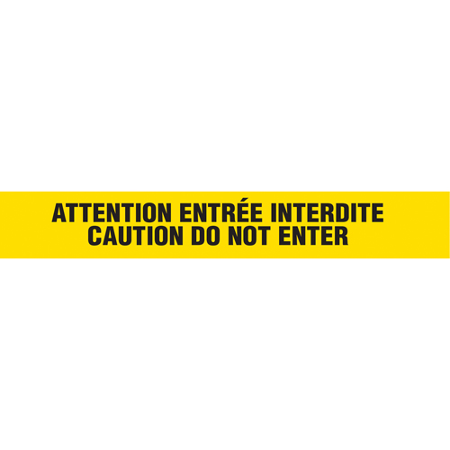 Barricade Tape, Bilingual, 3" W x 1000' L, 3 mils, Black on Yellow Helyx Safety & Industrial Supplies