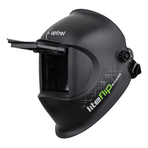 Liteflip Autopilot Welding Helmet, 3.94" L x 1.97" W View Area, 1/5/5 - 14 Shade Range, Black Helyx Safety & Industrial Supplies